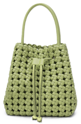 Perrie Bucket Mini Woven Square - Lime