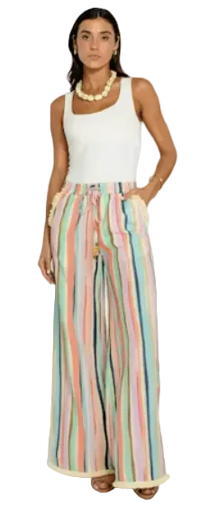 Presley Pant- Sherbet Stripe