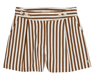 Faris Shorts- Mocha Brown Stripe
