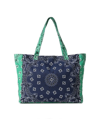 Bailey Tote - Navy/Green