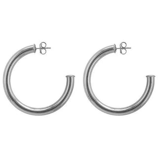 Small Arlene Hoops- Brushed Silver