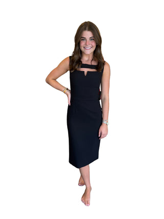 Daphne Bow Pencil Dress- Black