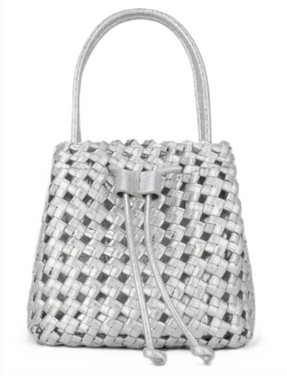 Perrie Bucket Mini Woven Square - Silver