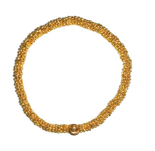 Large Gold-Filled Daisy Bead Bracelet