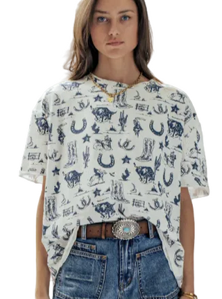 Western Graphic Tee Rodeo Print