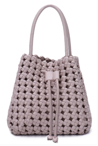 Perrie Bucket Mini Woven Square - Ballet Pink