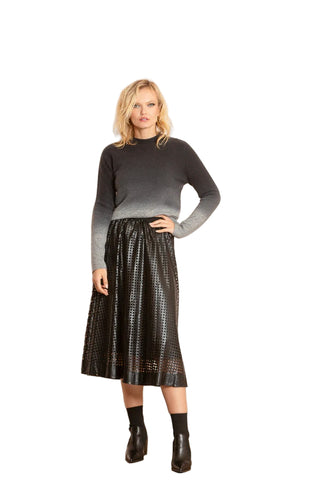 Serena Leather Skirt- Black