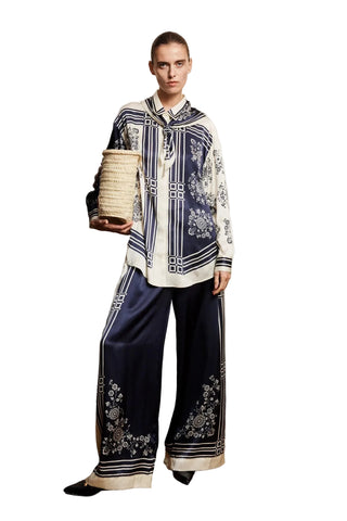 Banderra Scarf Silk Shirt - Ink
