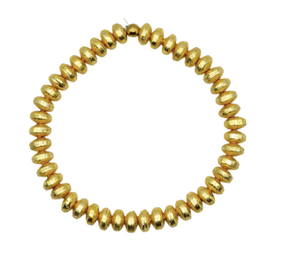 Medium Brushed Gold Disc Bead Bracelet