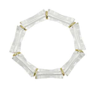 Clear Bamboo Bangle with Gold Accents