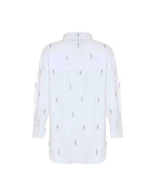 Crystal Studded Boyfriend Shirt
