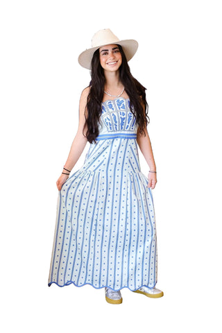 Hunter Midi Dress- Ribbon Cloud