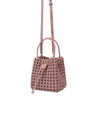Perrie Bucket Mini Woven Square - Light Tan