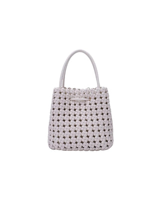 Perrie Bucket Mini Woven Square - Off White