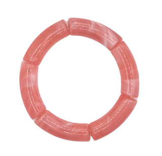 Pink Coral Swirl Bamboo Bangle