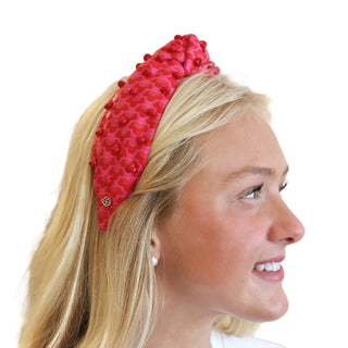 Pink Scalloped Headband with Beads
