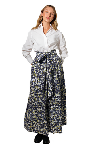 Lia Midi Skirt- Flower Blue