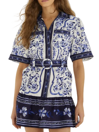 Porcelain Garden Mini Dress Off White