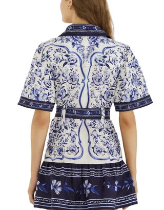Porcelain Garden Mini Dress Off White