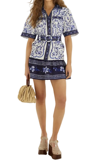 Porcelain Garden Mini Dress Off White