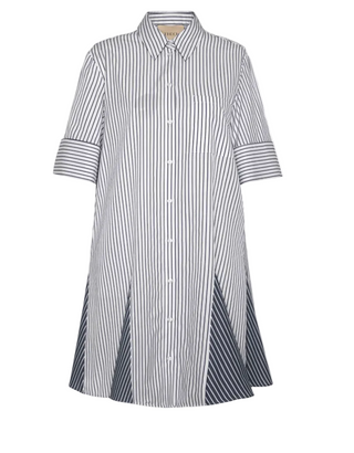 Echo Mix Stripe Shirtdress- Black