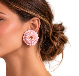 Concho Earrings - Blush Pink