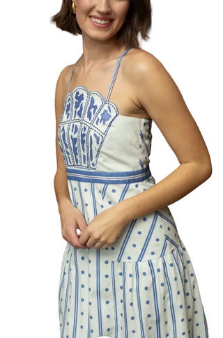 Hunter Midi Dress- Ribbon Cloud