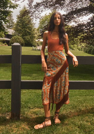 Allyne Skirt - Amber Glen Brown