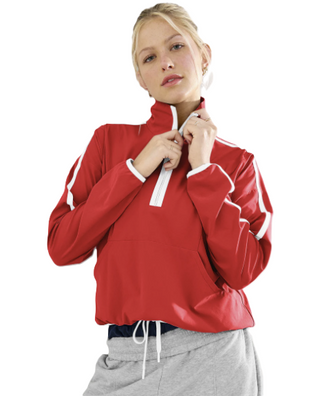 Stretch Woven Course Contrast Half Zip Pullover
