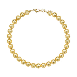 14K Gold Brushed Bubble Necklace