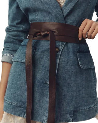 Wrap Leather Belt - Chocolate