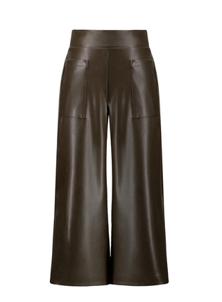 Leatherette Pull-On Culotte Pants