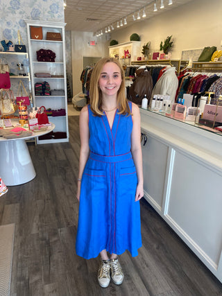 Celine Midi Dress -Blue