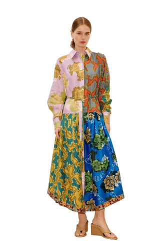 Arnie Spliced Shirtdress- Multi