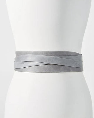 Wrap Leather Belt- Grey