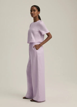 Wide Leg Linen Pant -Wisteria Musk