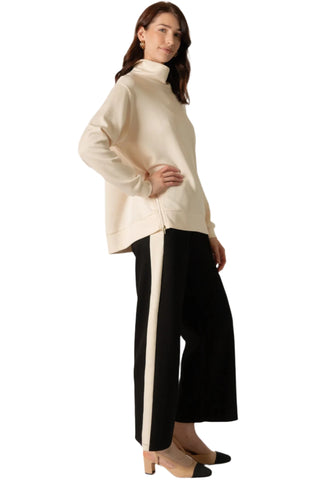 Lula Side Stripe Wide Leg Pants -Black