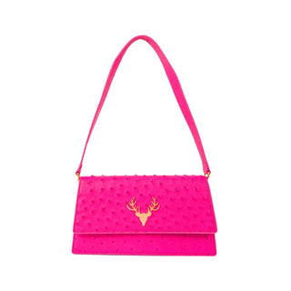 Ri Clutch Ostrich- Hot Pink