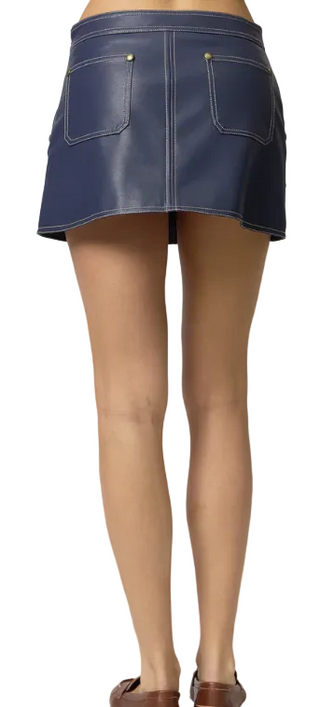 Rusty Vegan Mini Skirt - Navy