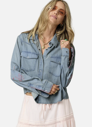 Western Pia Denim Shirt- True Denim