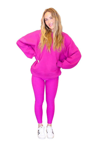 Spacedye Out Of Pocket High Waisted Midi Legging - Berry Bliss