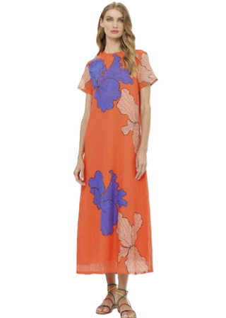 Short Sleeve Shift Maxi Dress