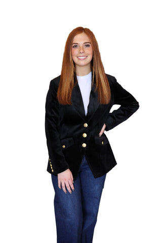 Goldie Velvet Jacket- Black