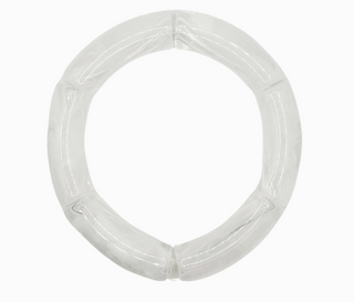 White Swirl Acrylic Bamboo Bracelet
