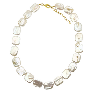 Chunky Square Freshwater Pearl Necklace
