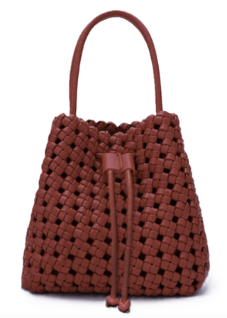 Perrie Bucket Mini Woven Square - Red