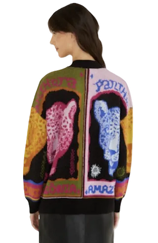 Multicolor Panthers Black Knit Cardigan