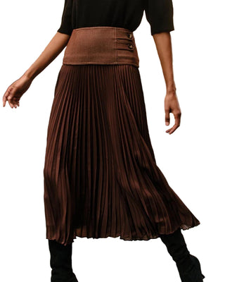 Estelle Pleated Skirt- Mocha