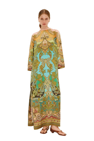 Clemenza Silk Midi Dress- Multi