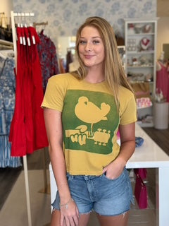 Woodstock Crop Tee- Mustard